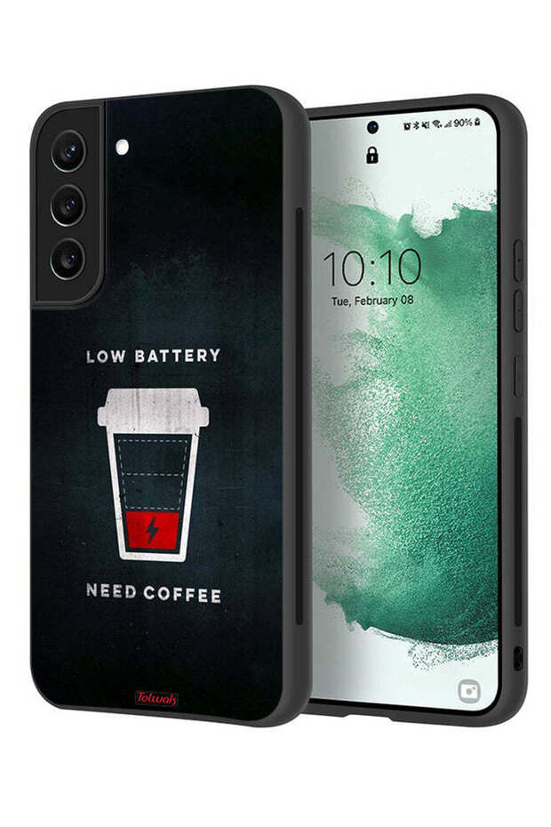غطاء حماية لهاتف Samsung Galaxy S21 FE 5G - بطارية منخفضة - يحتاج إلى قهوة