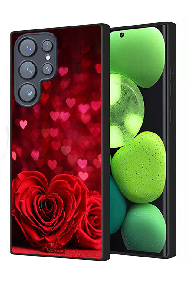 Samsung Galaxy S23 Ultra 5G Protective Case Cover Heart Flowers Abstract Art