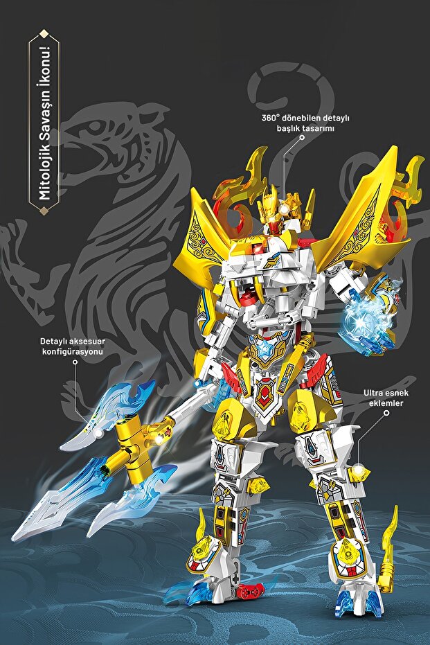 White Tiger Çin Ejderi Figür Yapı Bloğu Seti - 2