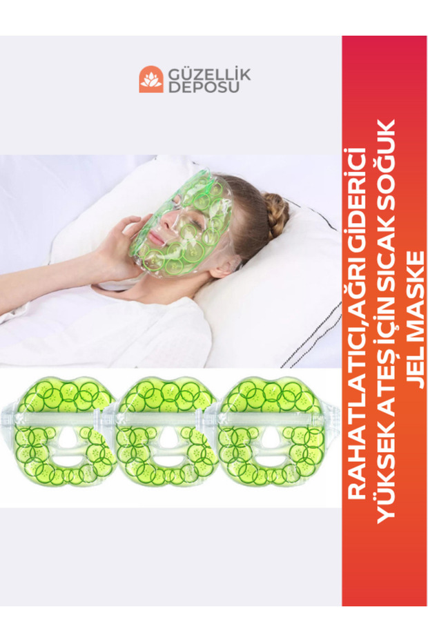 Cucumber Gel Face and Eye Mask Hot and Cold Use Relaxing, Refreshing Ice Mask