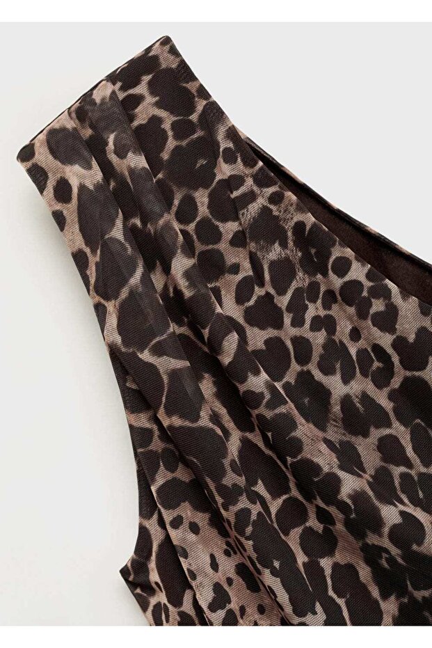 Asymmetrische Bluse mit Leopardenmuster - 5