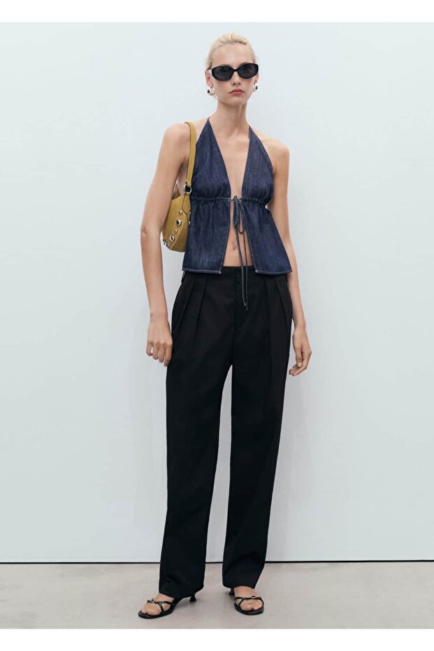 Düğmeli pamuklu pantolon - 2