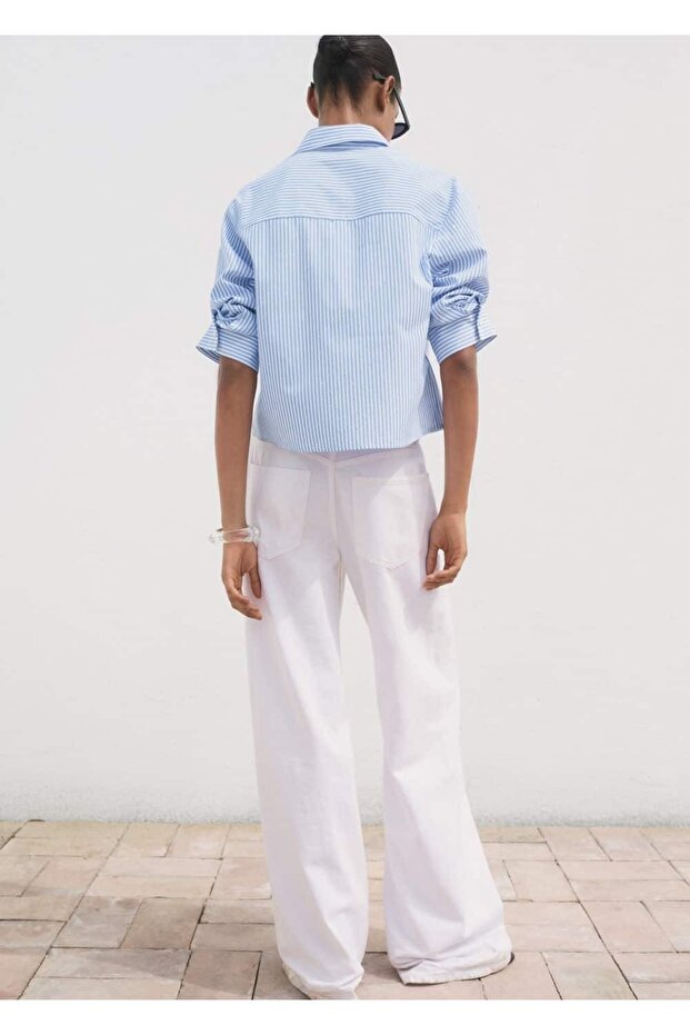 Strass detaylı crop gömlek - 4