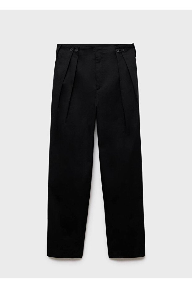 Düğmeli pamuklu pantolon - 3