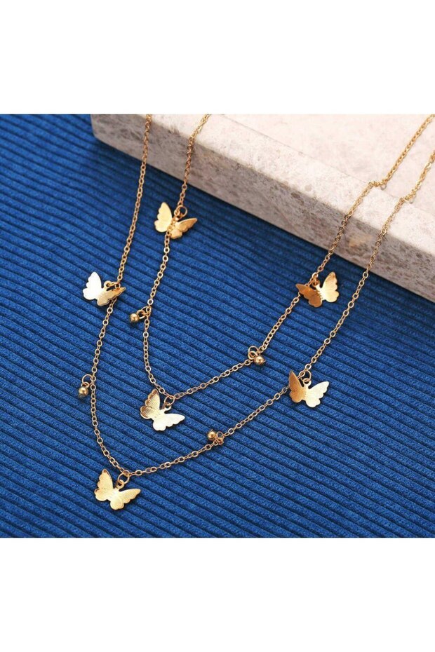 Stylish and Elegant 2-Piece Butterfly Women's Necklace
