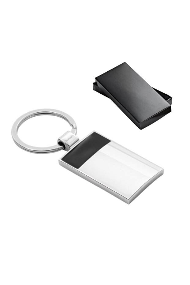 Metal keychain, rectangular, in gift box - 1