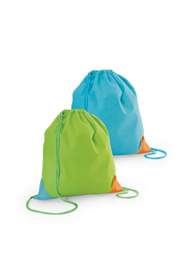 Backpack with non-woven drawstring and colored triangular corners - 2