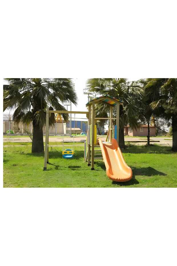 Tek Salıncaklı Tek Kaydıraklı Kuleli Oyun Parkı Seti - 3