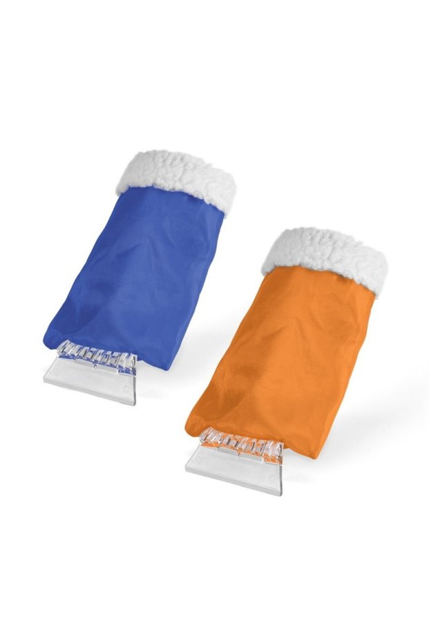 Ice scraper with protective glove
