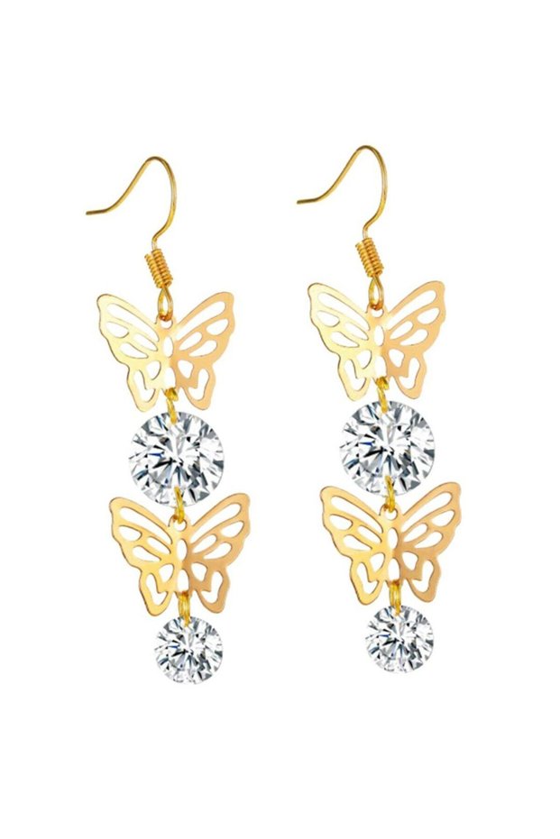 Stylish Stone Butterfly Women's Earrings - Elegance and Modernity Together