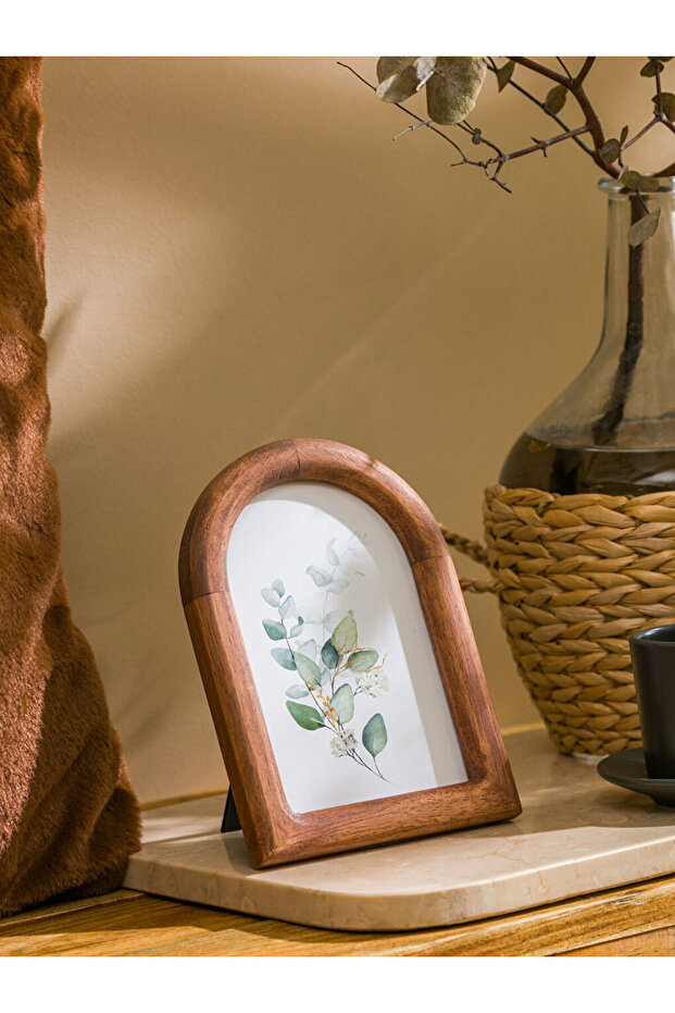Brown Decorative Wooden Photo Frame 17 cm