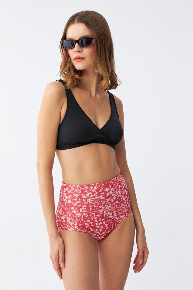 Women's Padded High Waist Bikini Set - Black