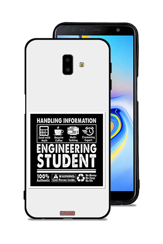 غطاء حماية لهاتف Samsung Galaxy J6 Plus، ملصق طالب الهندسة