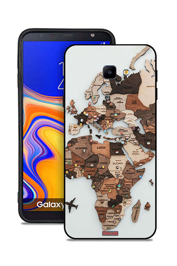 غطاء حماية لهاتف Samsung Galaxy J4 Core بتصميم خريطة العالم