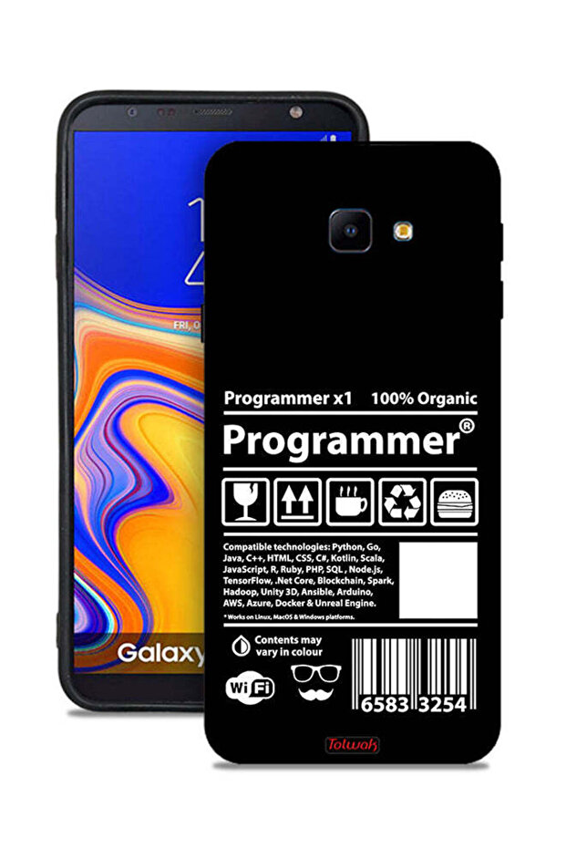 غطاء حماية وملصق برمجة لهاتف Samsung Galaxy J4 Core