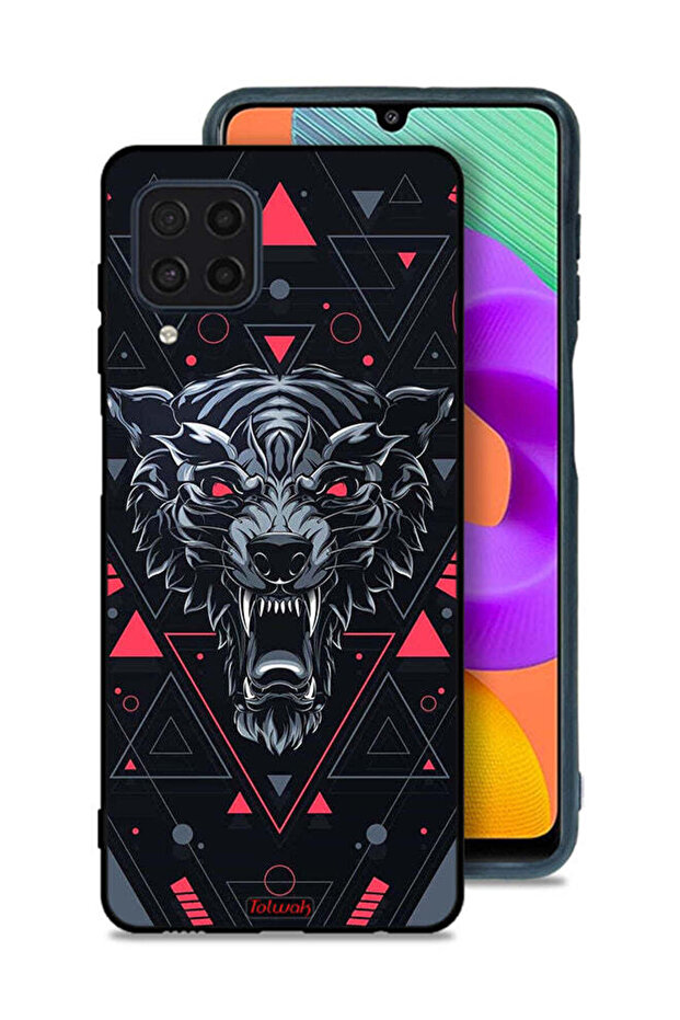 Samsung Galaxy M22 Protective Case Cover Scrolling Wolf