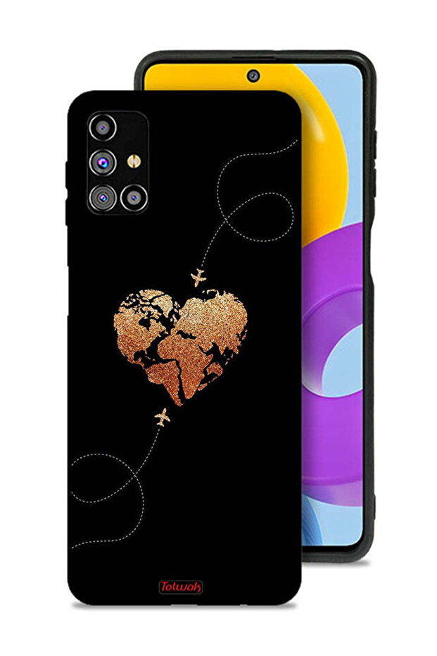 Samsung Galaxy M31s Protective Case Cover Airplanes Touching Heart