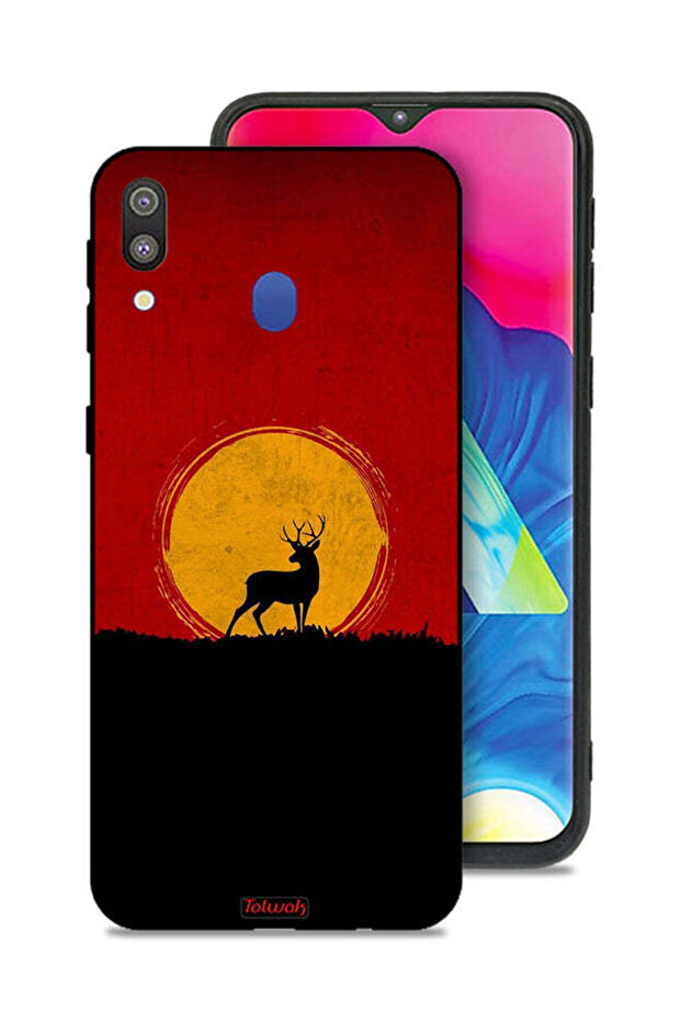 Samsung Galaxy M20 Protective Case Cover Deer And Moon Artwork