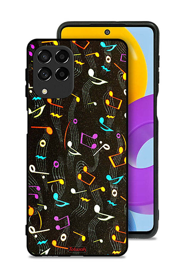 Samsung Galaxy M53 Protective Case Cover Music Fabric Pattern
