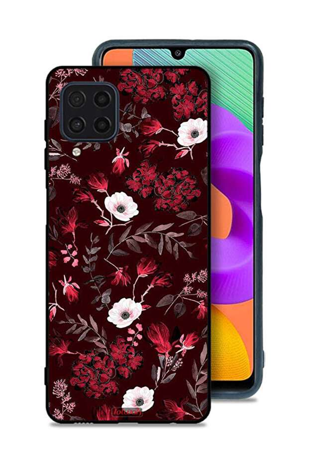 Samsung Galaxy M22 Protective Case Cover Small Flowers And Tropical Leaves