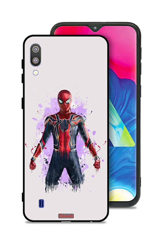 غطاء حماية لهاتف Samsung Galaxy M10 بتصميم العنكبوت الحديدي