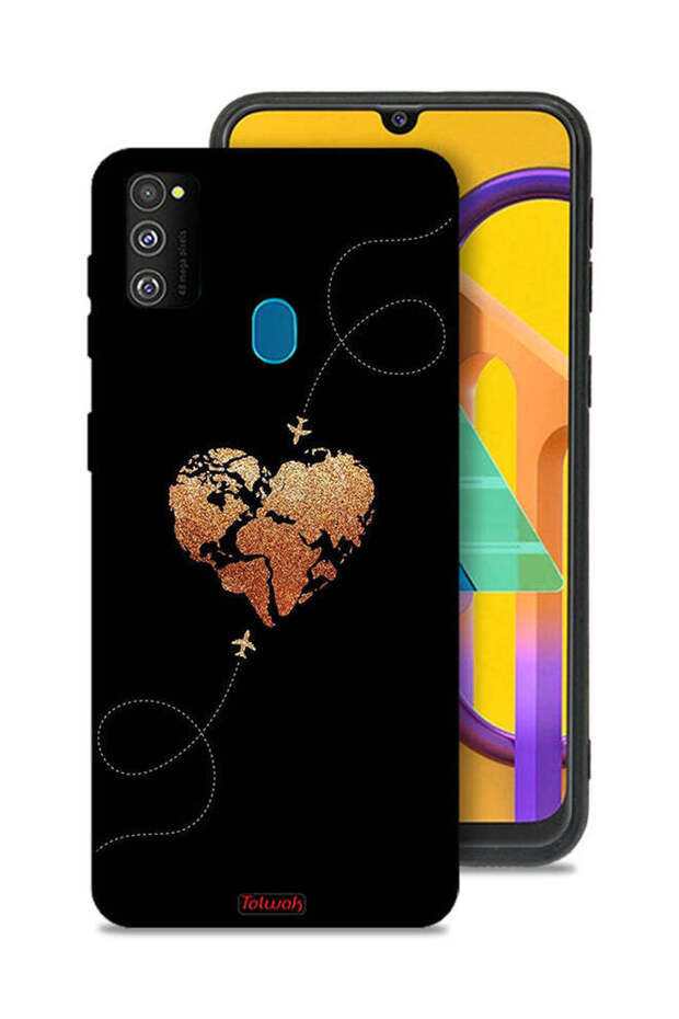 Samsung Galaxy M30s Protective Case Cover Airplanes Touching Heart