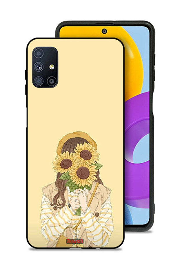 Samsung Galaxy M51 Protective Case Cover Hide Face With Sunflowers