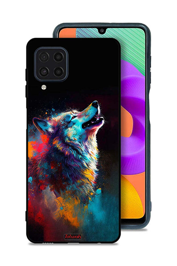 Samsung Galaxy M32 4G Protective Case Cover Wolf Colorful Art