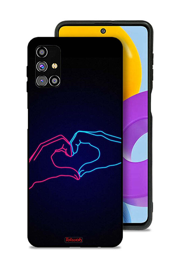 Samsung Galaxy M31s Protective Case Cover Touching Hand Making Heart