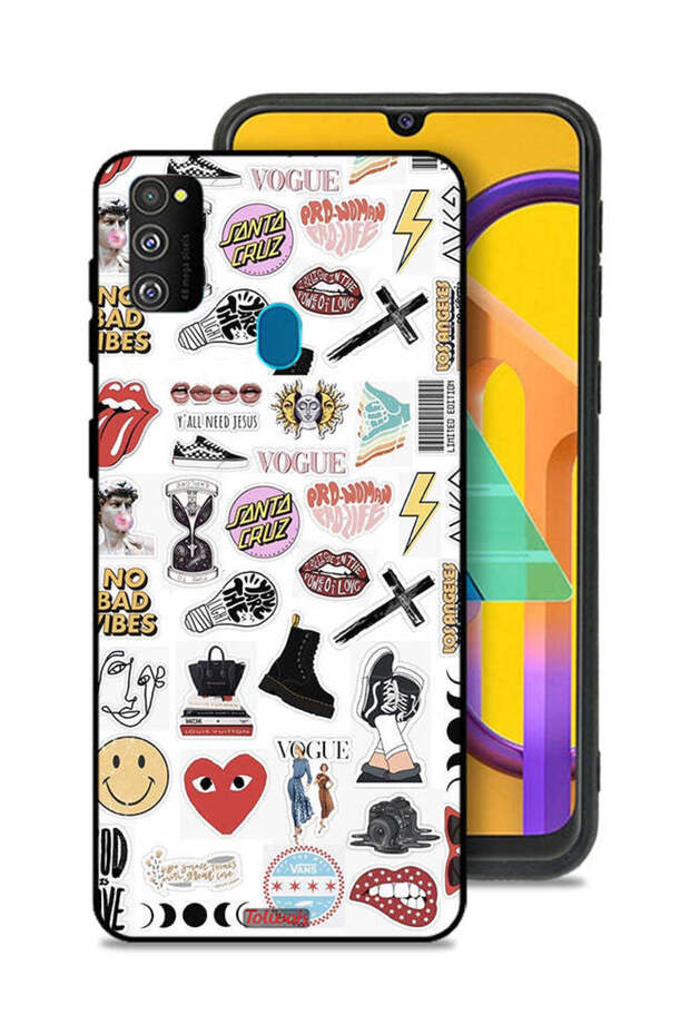 Samsung Galaxy M30s Protective Case Cover No Bad Vibes Stickers