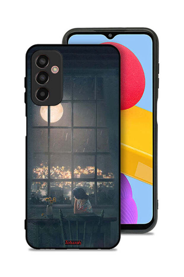 Samsung Galaxy M13 Protective Case Cover Looking At Moon Art