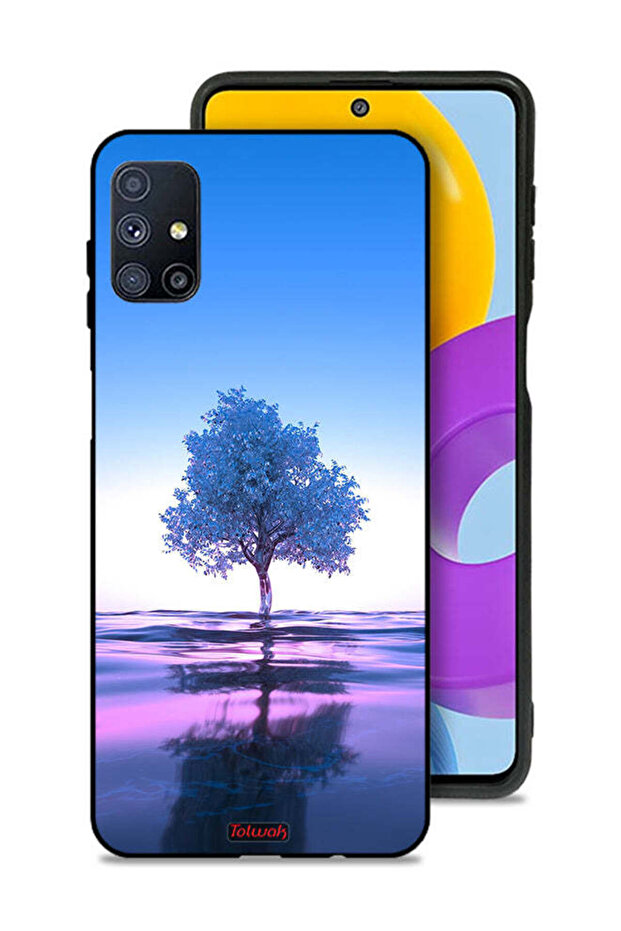 Samsung Galaxy M51 Protective Case Cover Tree Neon Body Of Water Reflection Digital Art