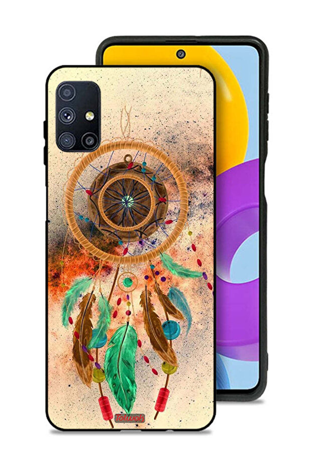 Samsung Galaxy M51 Protective Case Cover Mandala Hanging Feathers