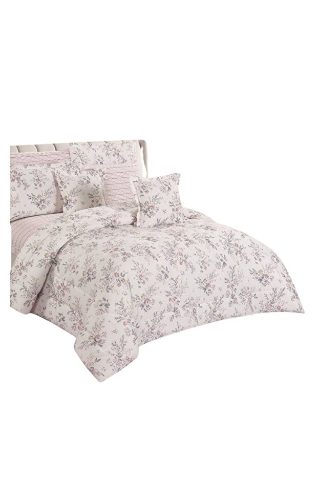 طقم لحاف نفرين نظام وجهين ، مفرش بحشوة داخلية مريحة مكون من ٨ قطع , 250x230cm - 4