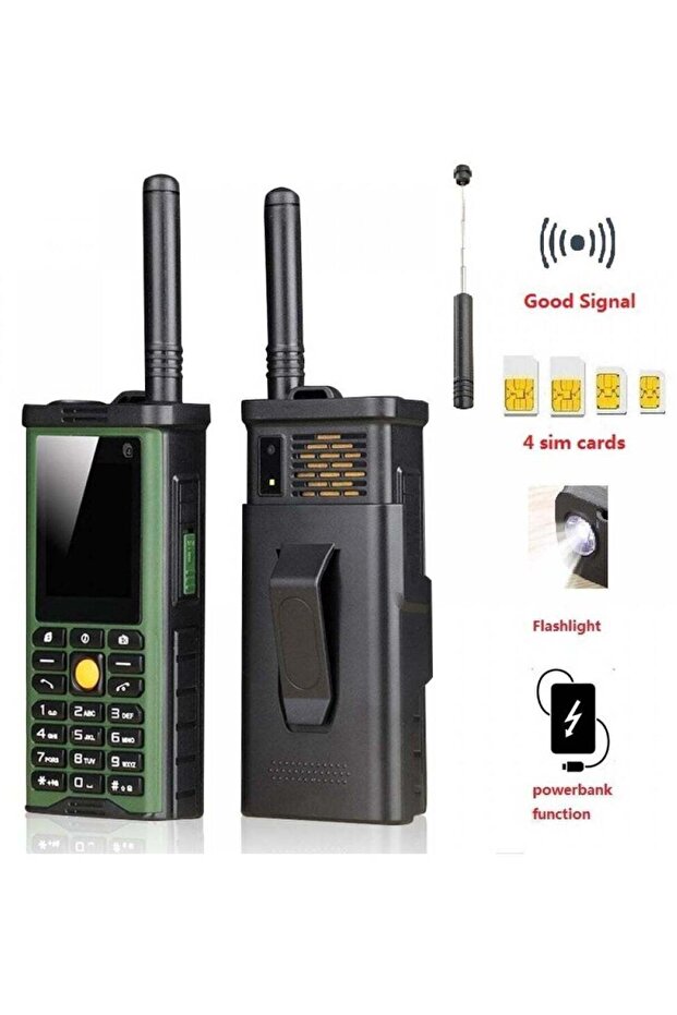 Outdoor Mobile Phone with Long-Lasting Battery, Four-SIM, Four-Standby, Pull-Up Antenna, Strong