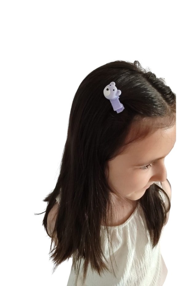 Children's Hair Clip with Cute Teddy Bear Figure - Set of 2