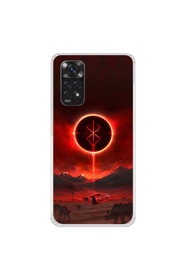حافظة شفافة متوافقة مع هاتف Xiaomi Redmi Note 11 مع تصميم Berserk 1