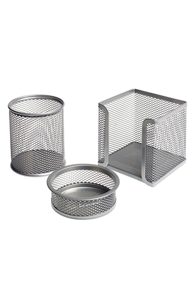 Metal Perfore 3'lü Set Silver - 1