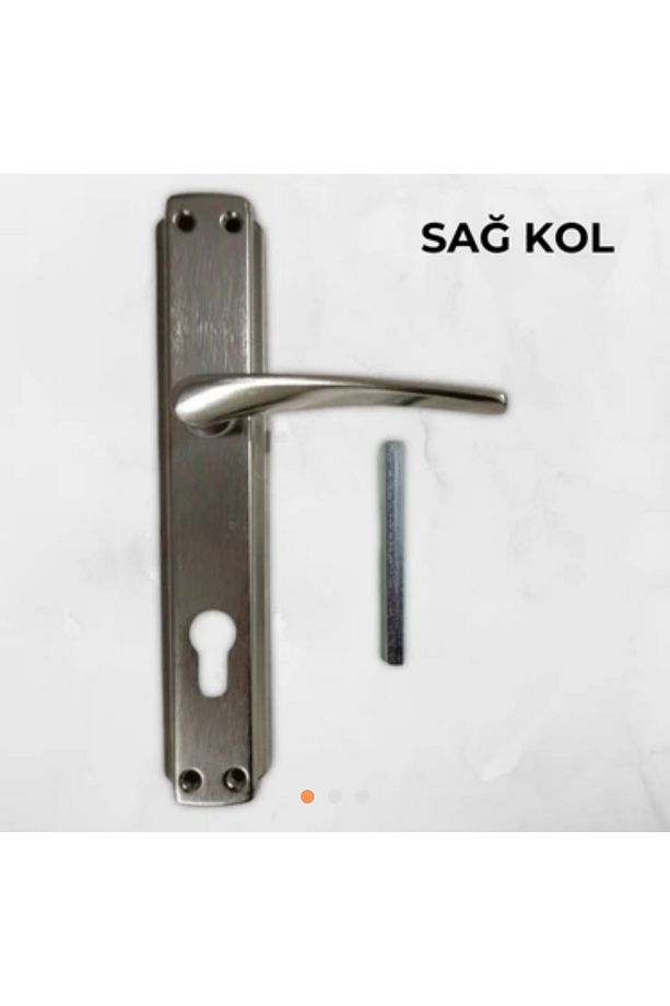Turgutlar Yapı Bravo Yale Çelik Kapı Kolu Nikel Saten Oda Kapı Kolu Metal Kapı Kolu SAĞ Kol - 1
