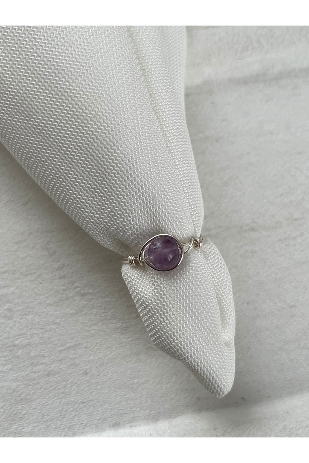 Ametrine Stone Silver Color Wire Ring Handmade