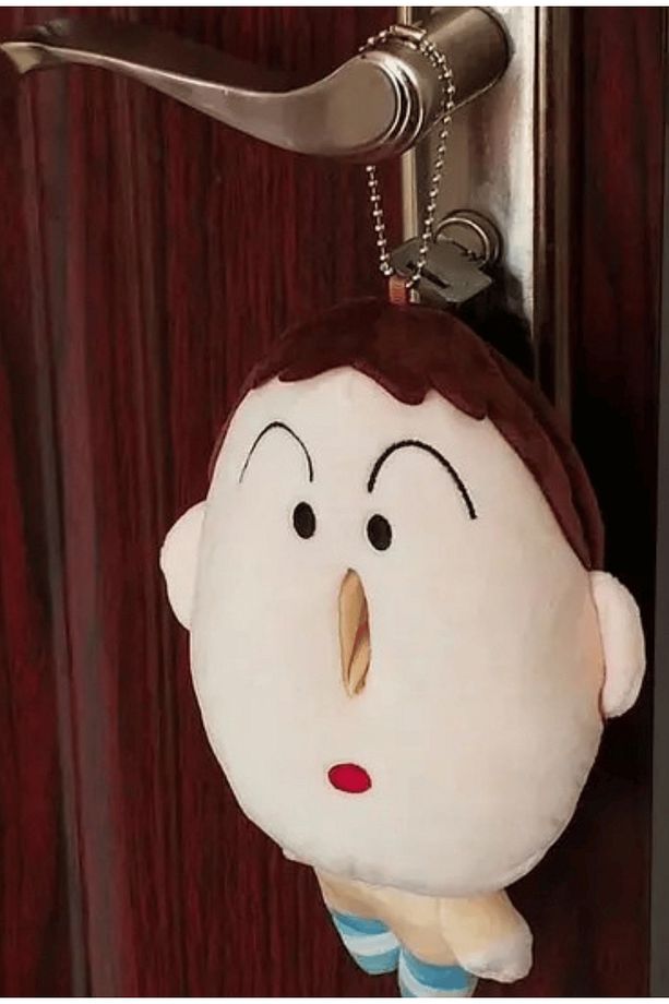 Bo-Chan Figürlü Selpaklık, Araba / Kapı Kolu ve Çantaya Asılabilir, Tissue Box, Peluş Peçetelik - 6
