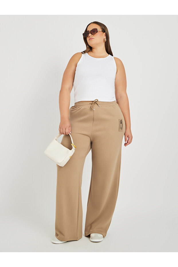 Plus Size Wide Leg Joggers with Drawstring