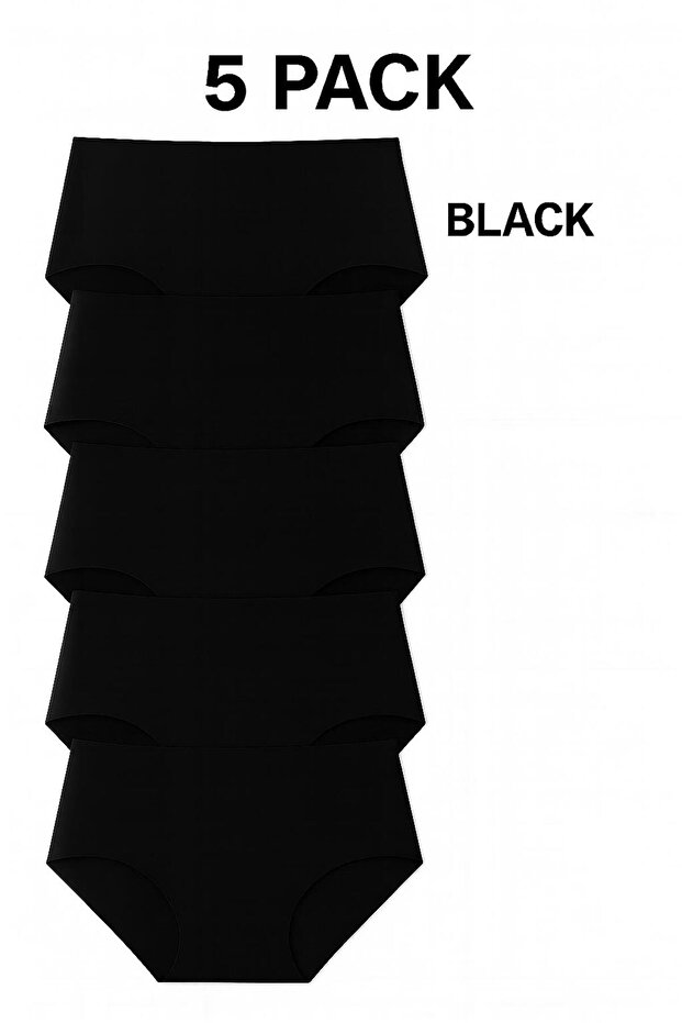 Pack of 5 Extra High Waist Laser Cut Shaping / Sculpting Bikini Panties – No Marks, Stitch-Free , Flexible