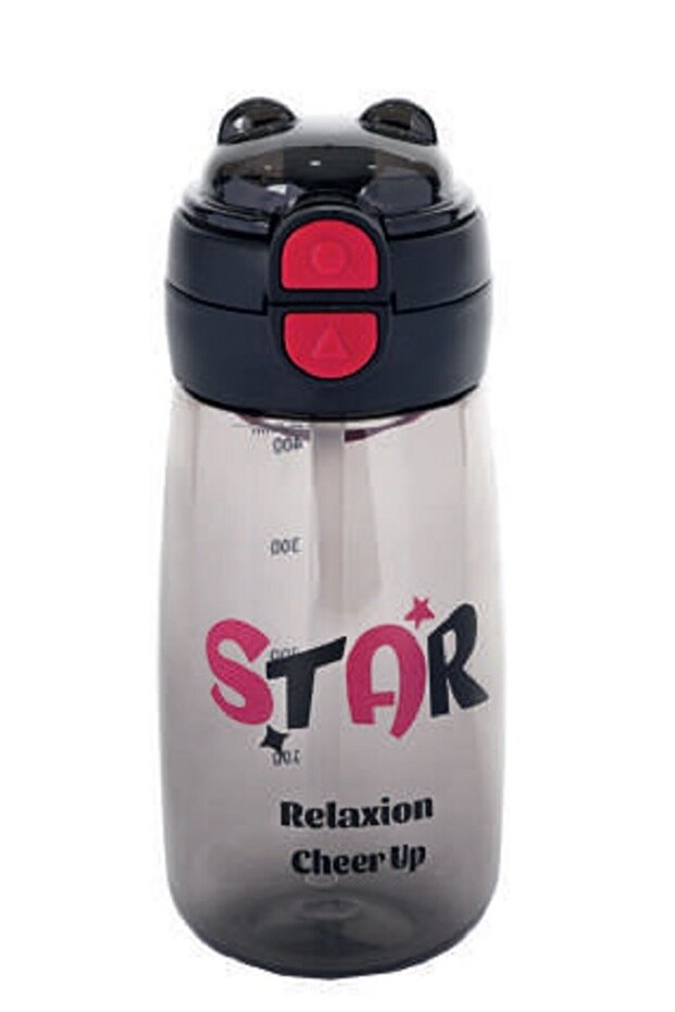 Relaxion Food Contact Suitable Bpa Free 580 ml Water Bottle with Straw and Lock System