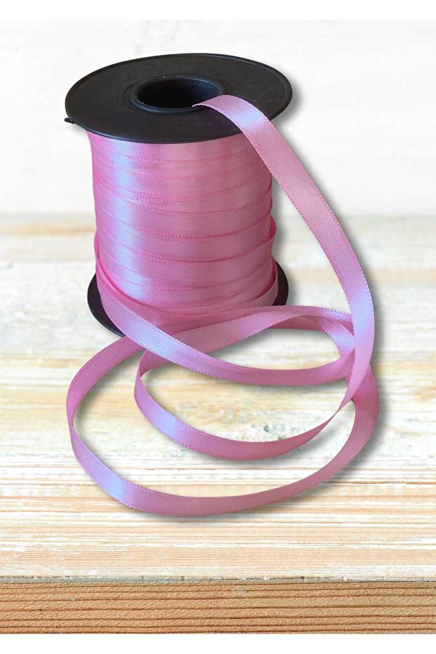 Satin Fabric Baby Pink Ribbon 1 Cmx100 m Handcrafted Gift Packaging Henna Bridal Dowry Bundle Decoration Bow