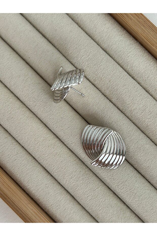 Silver Colored Shell Earrings - 2