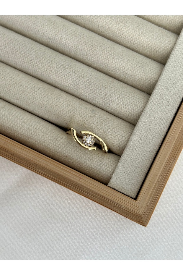 Gold Linear Eye Ring - 2