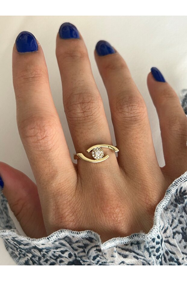 Gold Linear Eye Ring - 1