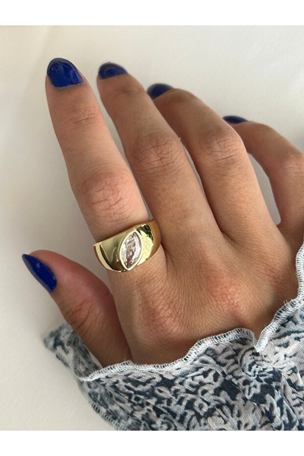 Gold Drop Stone Ring - 1