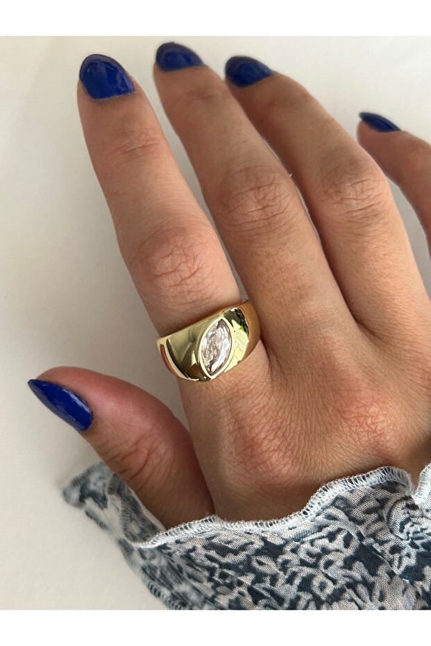 Gold Drop Stone Ring - 4